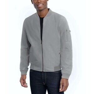 Michael Kors Mens Size XL Grey Lightweight Bomber Jacket EUC Water Resistant